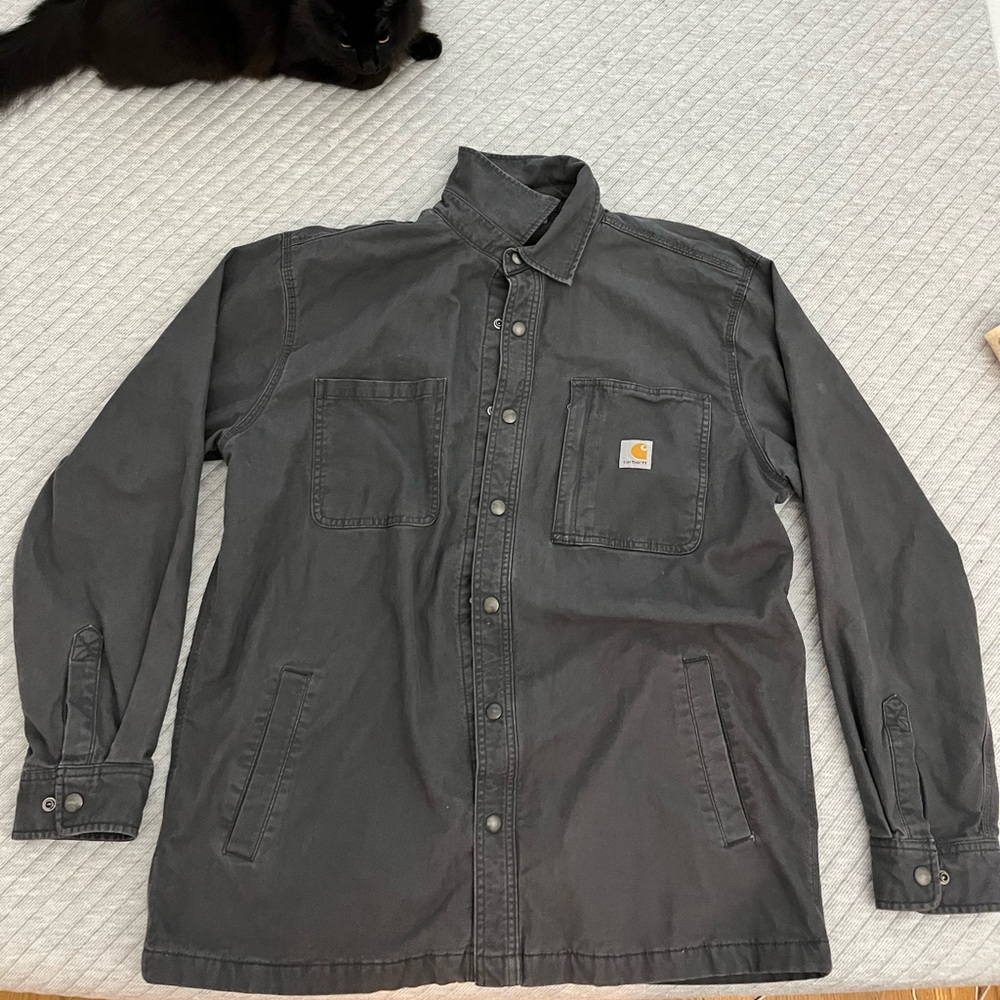 Carhartt Men's Rugged Flex Rigby FleeceLined Long Sleeve Shirt. Cat not included